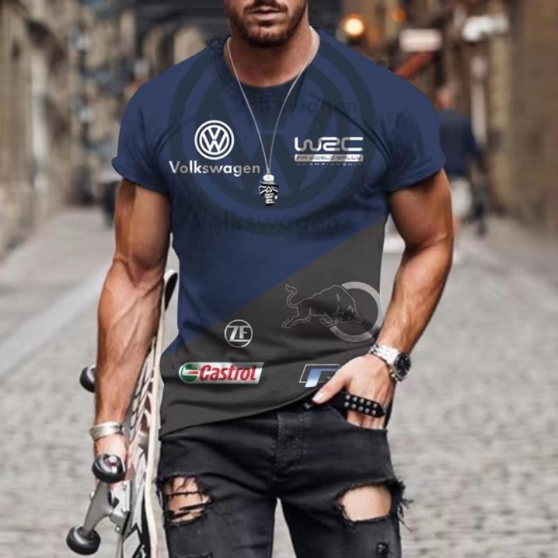 Forever Men Zomer Autorally Sport T-shirt 3D Geprint Ademend Buiten Top O-hals Sport Sneldrogend Heren T-shirt Top 2XL