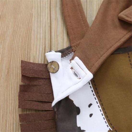 Toddler Boys Girls Romper Cowboy Cosplay Romper Carnival Fancy Dress Party Costume Cowboy Infant 0-24Month Outfit