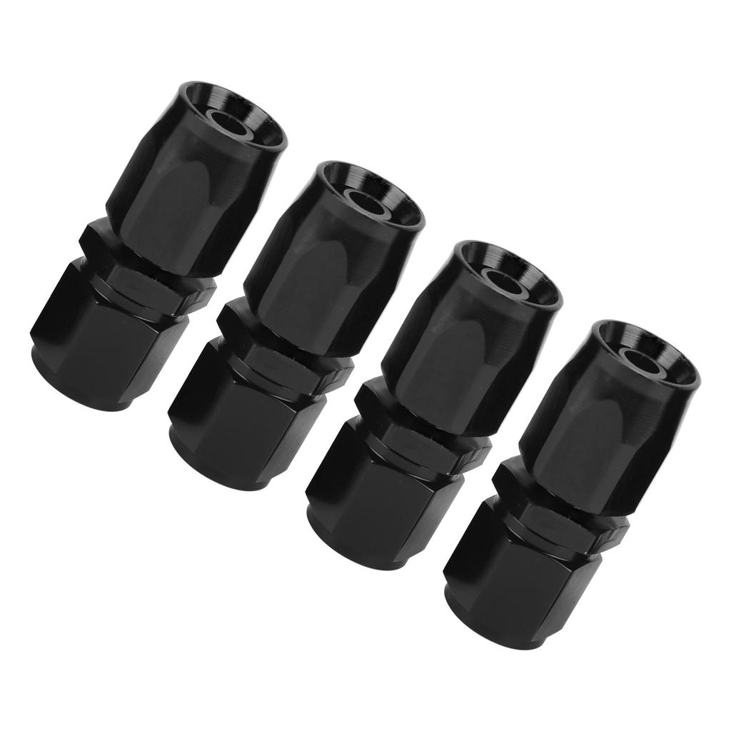 4 Stück Universeller gerader AN6 -6AN drehbarer Schlauchanschluss-Adapter Polierte Oberfläche