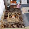 Anime Wanted Posters Carpet with Monkey D. Luffy and Other Characters Suitable for Use As an Anti-slip for Living Room Bedroom Sofas