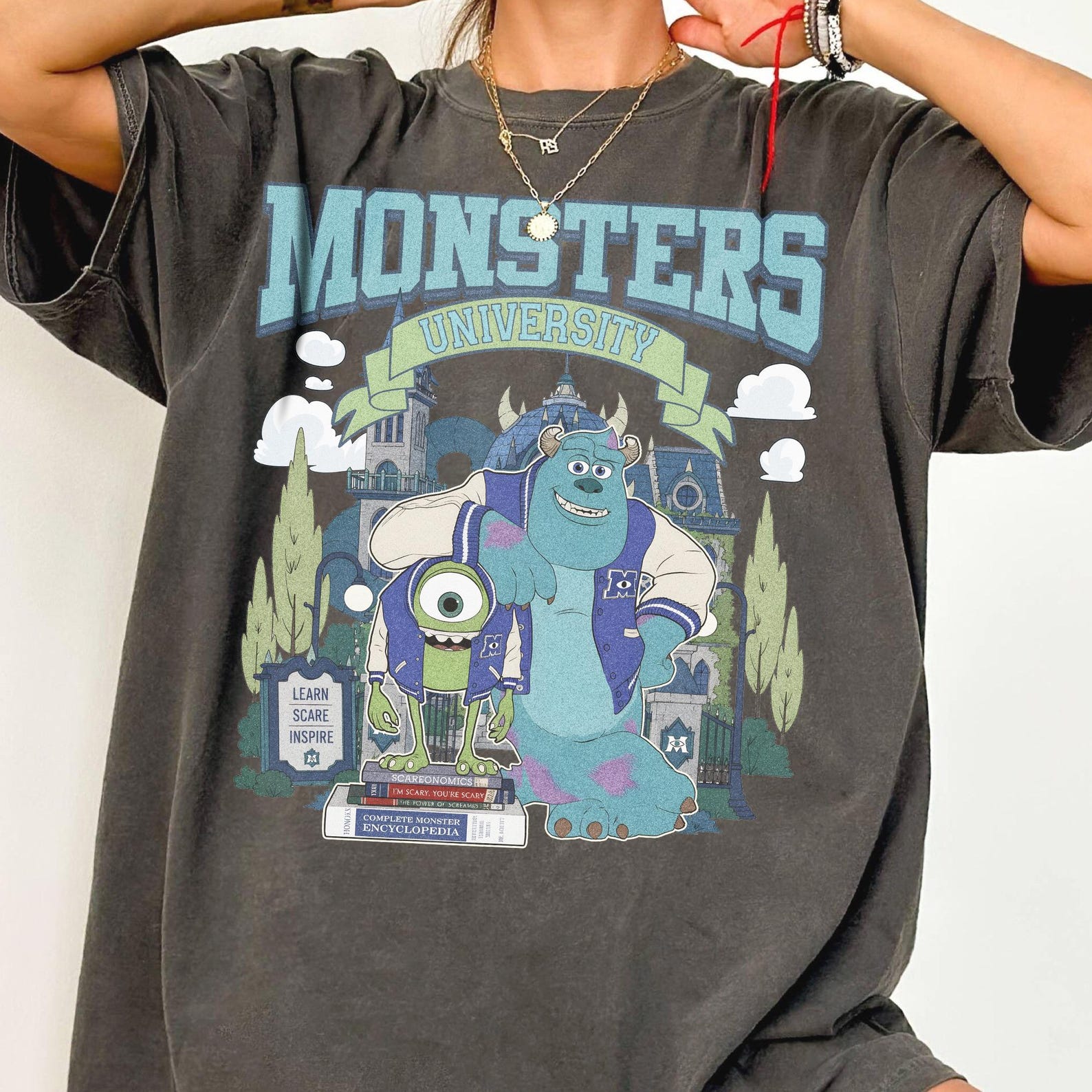 Monsters University Comfort Colors Shirt, Disney Pixar Sulley & Mike Tee, Monster College Fan Gift 2XL