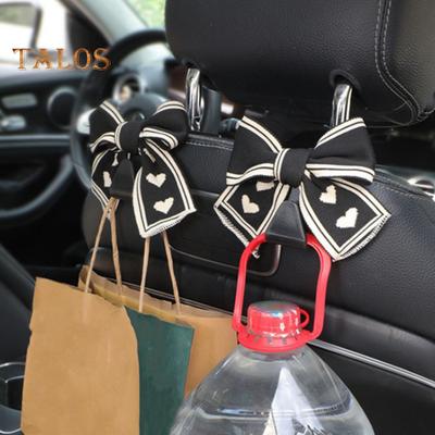 1/2 Stück Auto-Kopfstützenhaken, Handtaschen-Aufhänger, universell, einfache Installation, süßes Schleifen-Design, Aufbewahrungshaken, Auto-Innendekoration