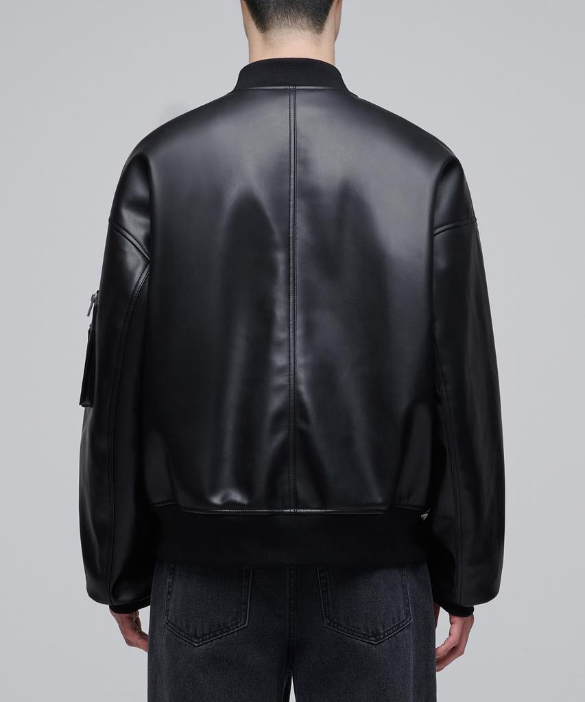 Musinsa Standard Synthetic Leather Extra Oversized Ma-1 Bomber Jacket [Black]