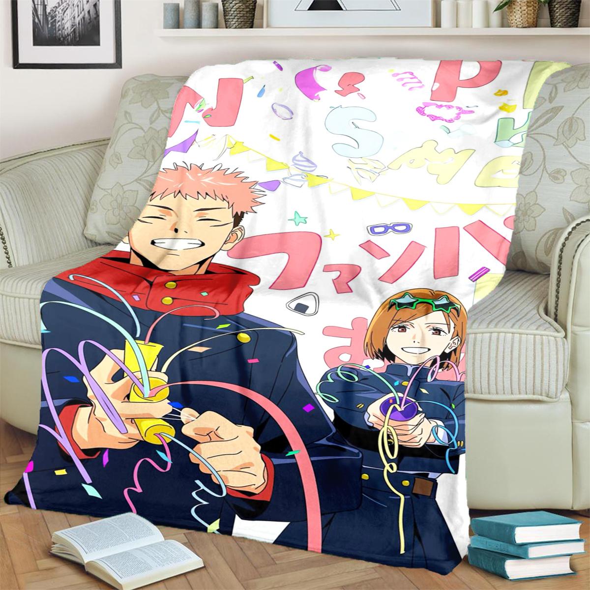

Soft Jujutsu Kaisen Warm Blanket Flannel Print for Bedrooms, Sofas, Beds, Chairs, Picnics, Travel 75x90cm