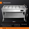 Ke Lai Heng Stainless Steel Warming and Serving Counter with Food Containers for Fast Food Restaurants