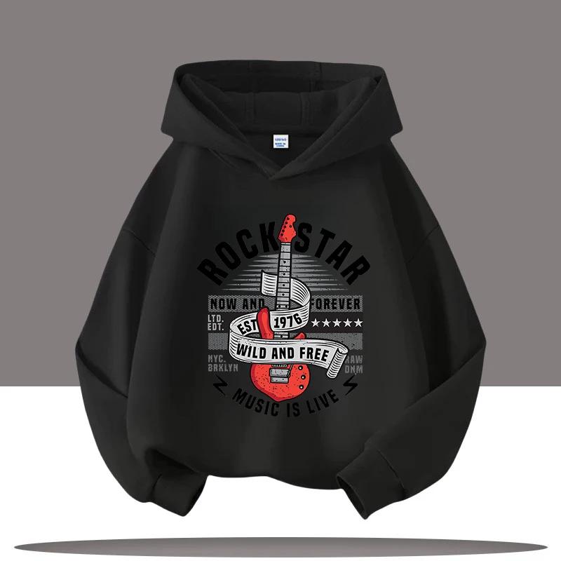 2025 New Style Boys' Sport Shirt Retro Digital Cartoon Print Children's Hooded Coat Girls' Casual Top Autumn/Winter Clothing