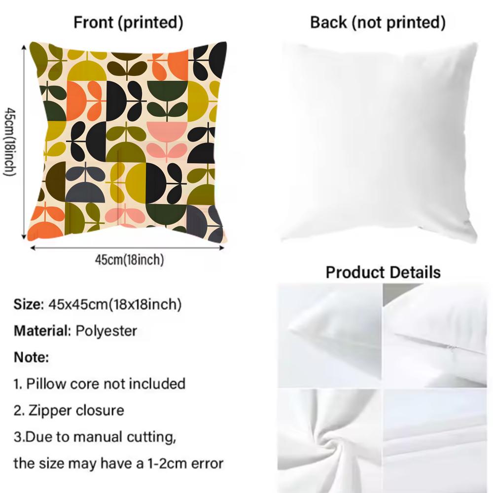 Aesthetic Art O-Orla Kiely Flower Stem Cushion Cover Reversible Plush Pillow Cover – For Car, Sofa, Bedroom, Perfect As a Gift.