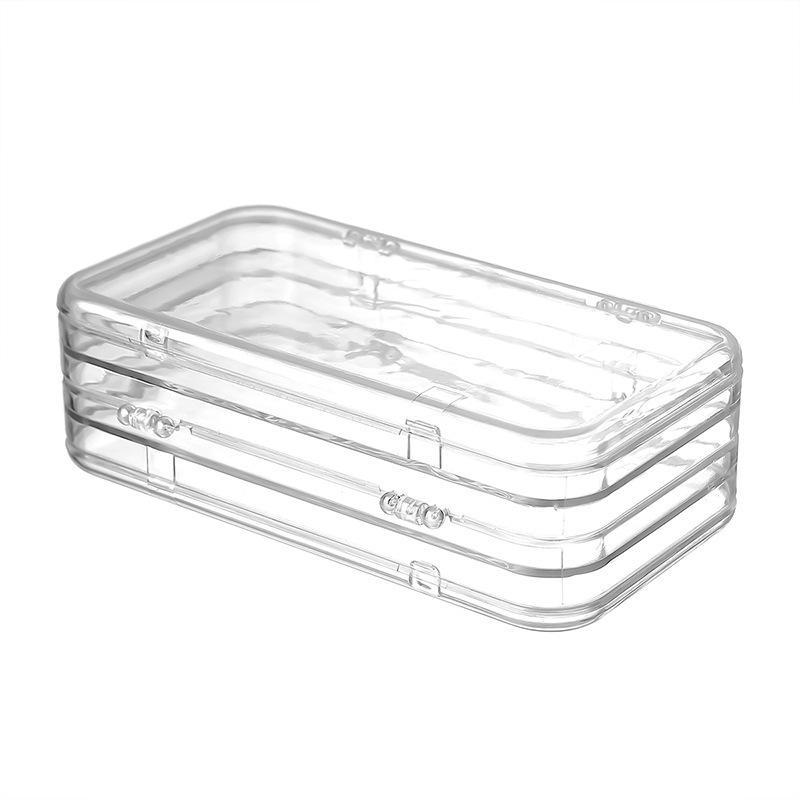 Multi-Layer Transparent Plastic Press-On Nail Storage Box With Adhesive Strips For Wearable Nail Display Organization Case