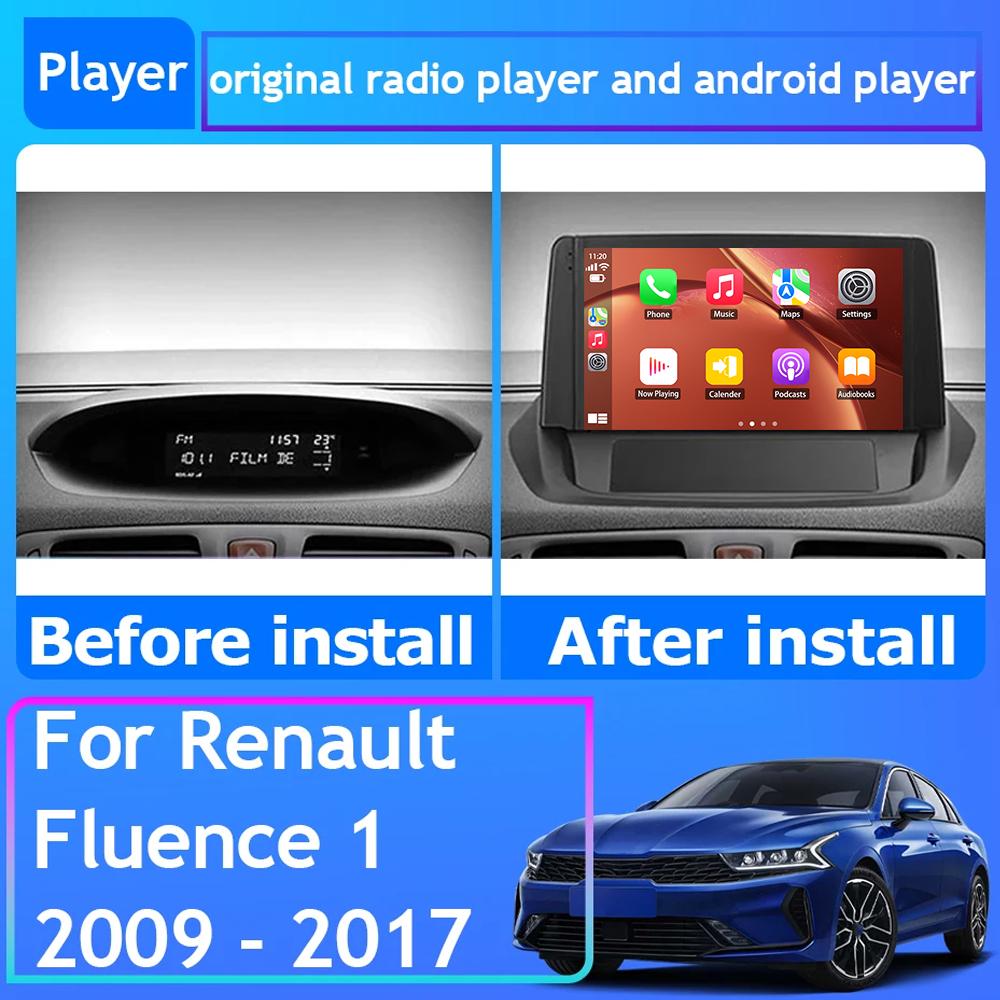 Radio samochodowe Carplay dla Renault Fluence 1 2009 - 2017 Nawigacja GPS Android Auto Bluetooth Stereo Ekran Jednostka główna 2din WiFi