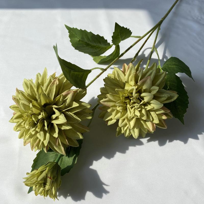 Lifelike Artificial Flower With 3 Heads Long Branch Silk Flower For Home Wedding Birthday Party Bedroom Decoration