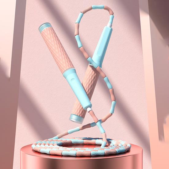 Skipping Rope Adjustable Soft Beaded Slub Design Portable Jumping Training Rope for Adult