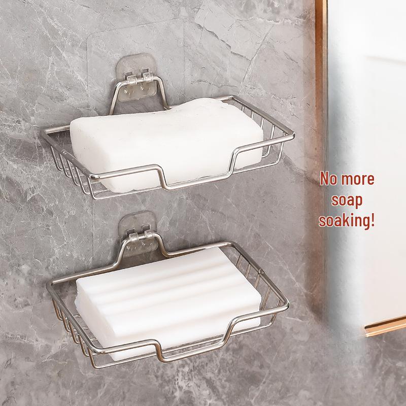 Stanzfreies wandmontiertes Seifen- und Schwamm-Abtropfgestell für Haushaltsspüle