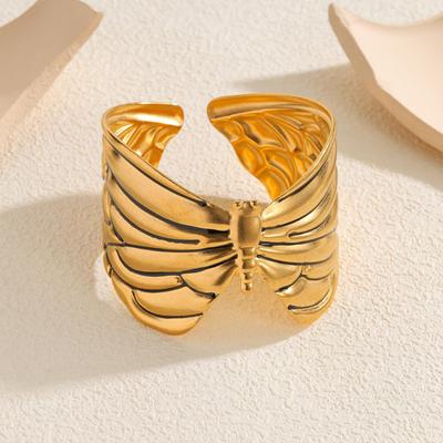 18 Karat Gold Schmetterlingsarmband - Hochwertiges Mode-Edelstahl-Accessoire für Herbst/Winter
