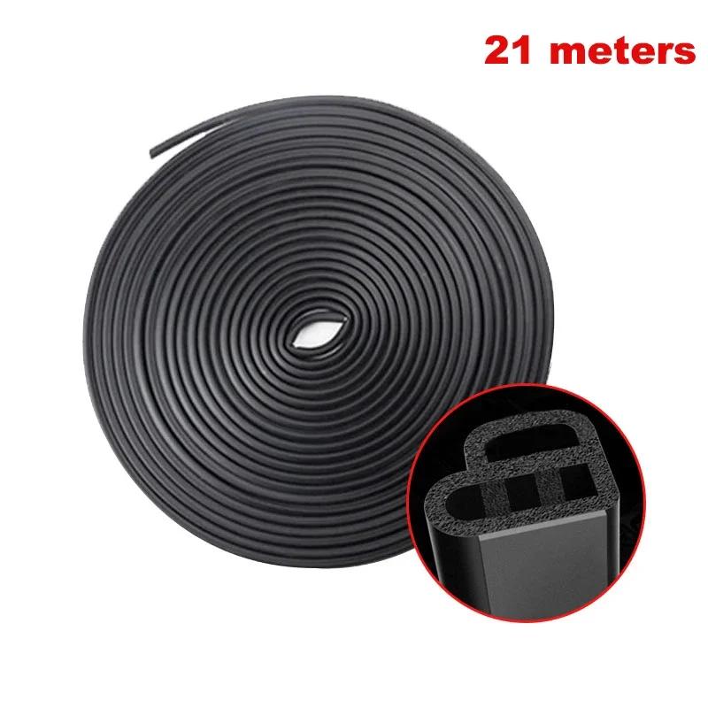 Car Door Seal Strip Rubber Double Layer Sealing Protector Weatherstrip Waterproof for Car Door Glass Window Door Hood Trunk