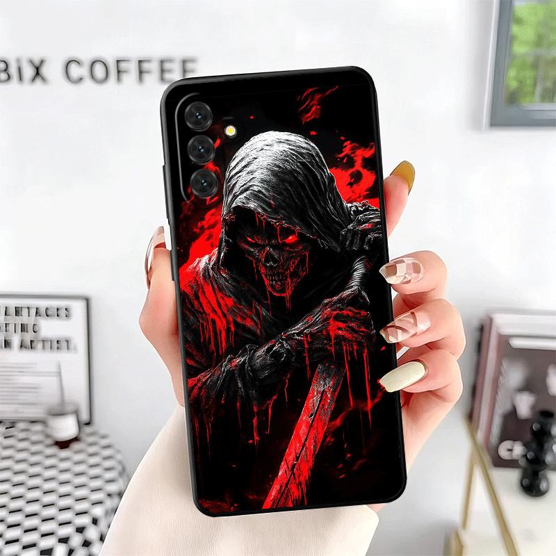 Death Grim Reaper Skull Scythe Soft Phone Case for Samsung A17 A37 A57 A16 A26 A36 A56 A15 A25 A35 A55 A14 A24 A34 A54 A13 A23 A
