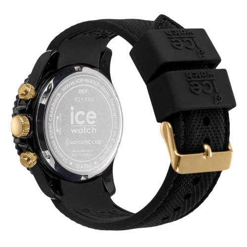 Ice-Watch Men's Watch 021602 ICE Chrono Black and Gold Medium 40mm Chronograph (Authorized Retailer)