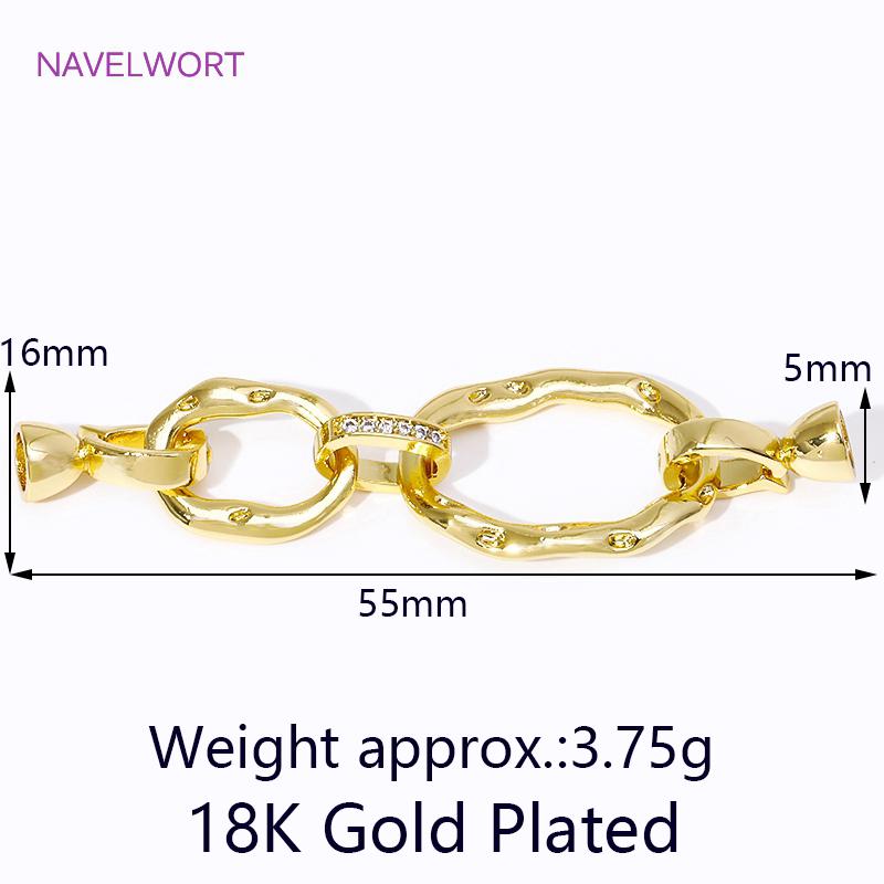 

18K Gold Plated Brass Double Loops Connector Clasps,Beads End Clasps Fastener,For DIY Pearl Jewelry Making Accessories Fittings 1 pieces