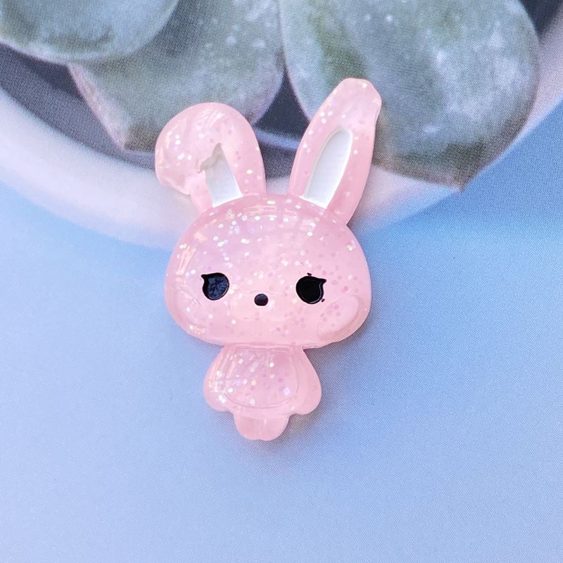 Baby Rabbit Shiny Resin Cute Animal Flat back Cabochon 12 pcs 20*33 mm For Hair Clothing Shoes Planar Resin DIY Home Decoration