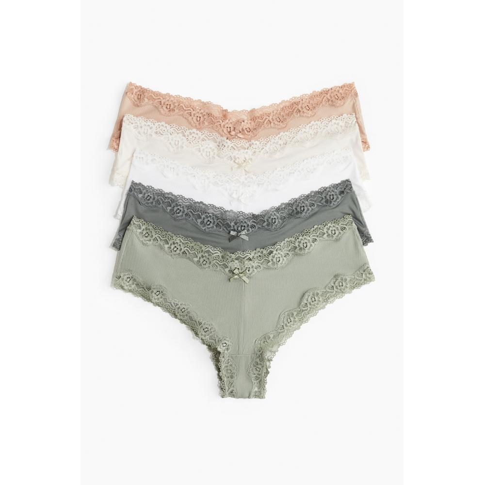 

Комплект трусиков HM Hipster из 5 предметов светло-хаки, зеленый, бежевый