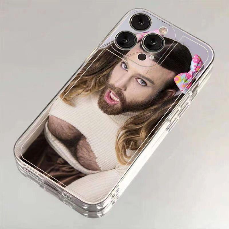 

Cartoon Spoof Bearded Man Loli Outfit Phone Case For iPhone 17 16 15 11 12 14 13 Pro Max Mini XS 17E 7 8 Plus Cute Covers Fundas iPhone XS Max