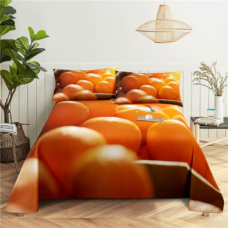 Frisches Obst 0,9/1,2/1,5/1,8/2,0 m Digitaldruck Polyester Bett Flachbettlaken mit Kissenbezug Druck Bettwäsche Set