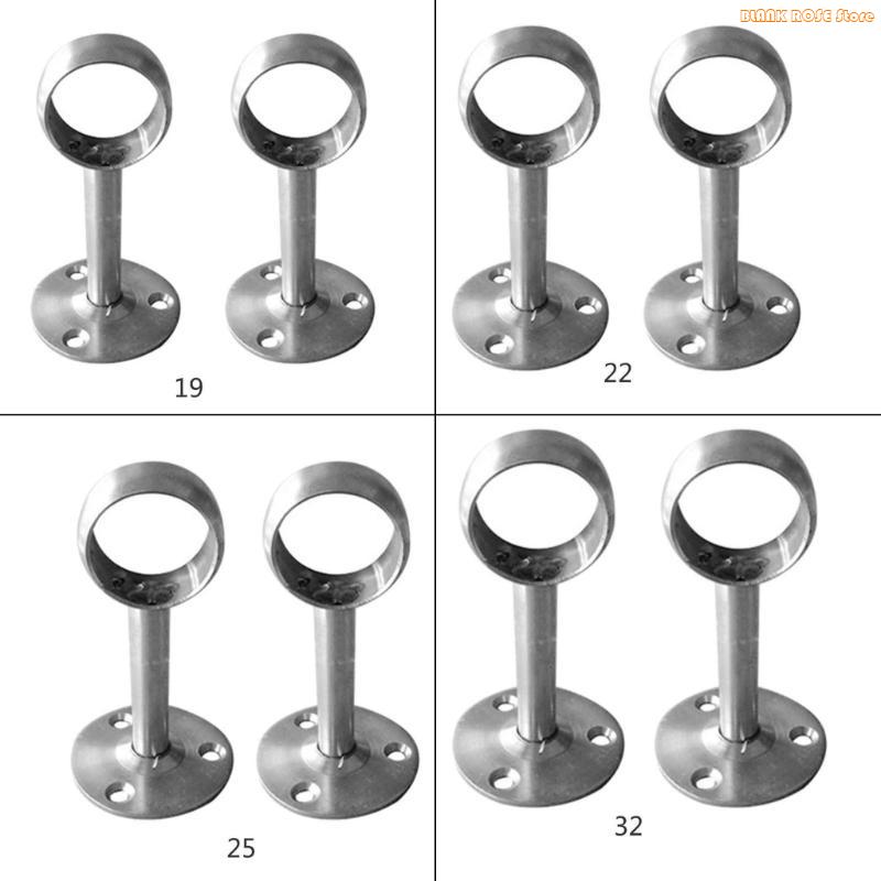 K1AE 2Pcs Home Hanging Rod Support Socket Closet Pole Sockets Flange Rod Holder