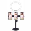 Multi-Functional Mobile Broadcast Stand with Fill Light and Adjustable Camera Positions for Photography and Video Recording