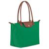 Longchamp Bedruckte Logo-beschichtete Nylon-Canvas-Tragetasche Einkaufstasche Umhängetasche Damen-Tote Grün L2605089P88