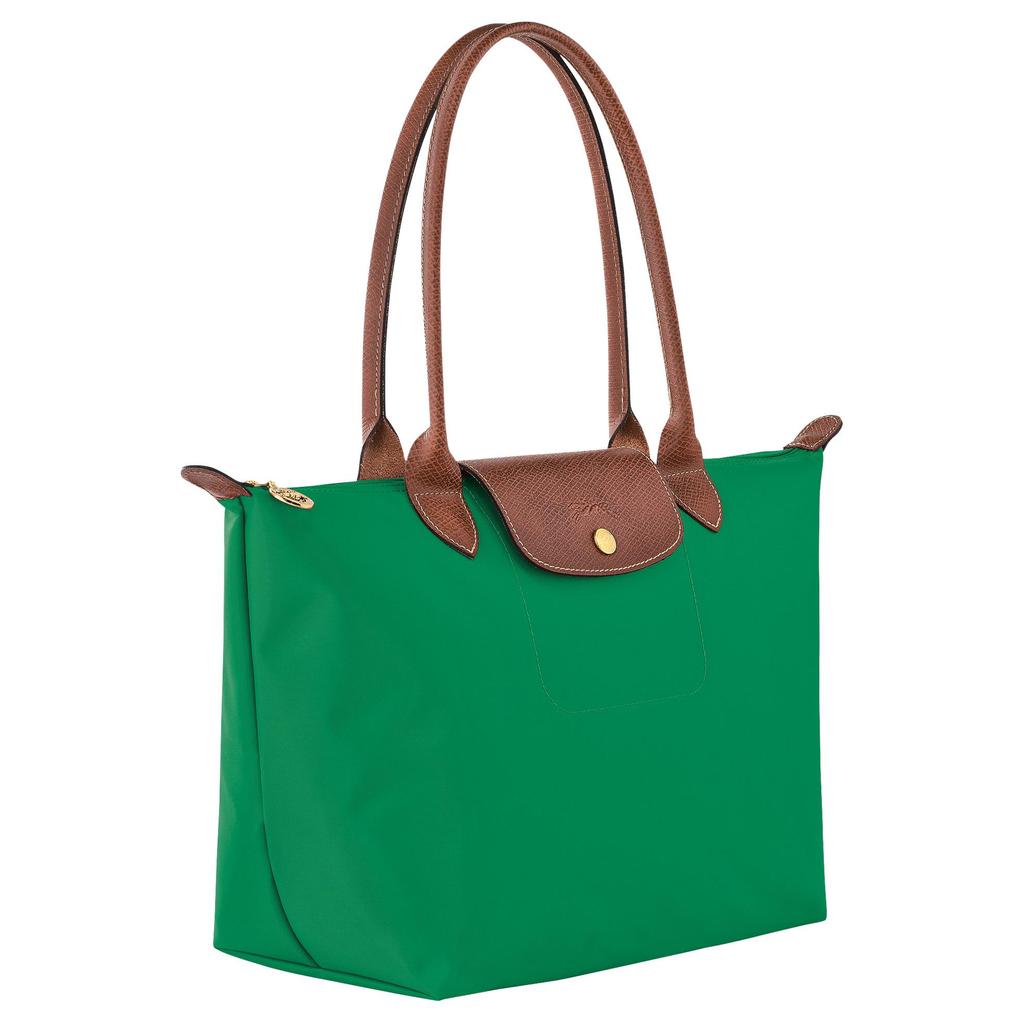 Longchamp Bedruckte Logo-beschichtete Nylon-Canvas-Tragetasche Einkaufstasche Umhängetasche Damen-Tote Grün L2605089P88
