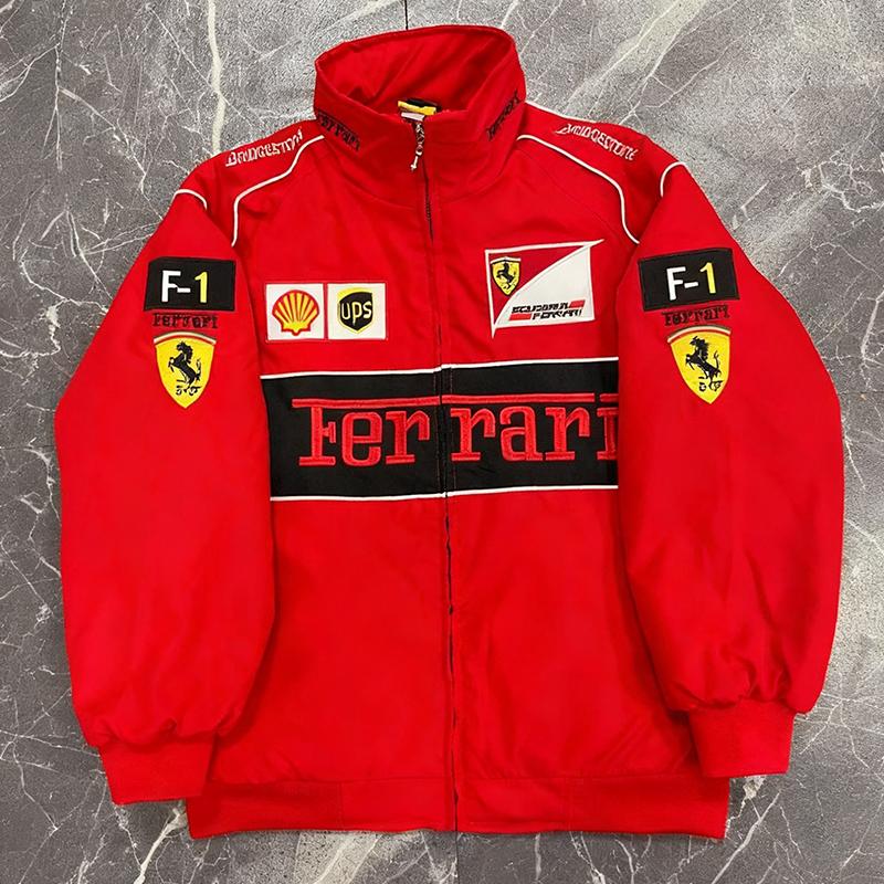 Tuta da Corsa Ferrari Giacca da Moto Ricamata Tuta da Ciclismo Tuta da Moto Giacca Sportiva Casual Per Ferrari 488 Roma F8 SF90
