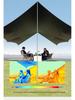 Swallowtail Black Glue Camping Awning with Silver Coating Sunshade Gazebo Tent