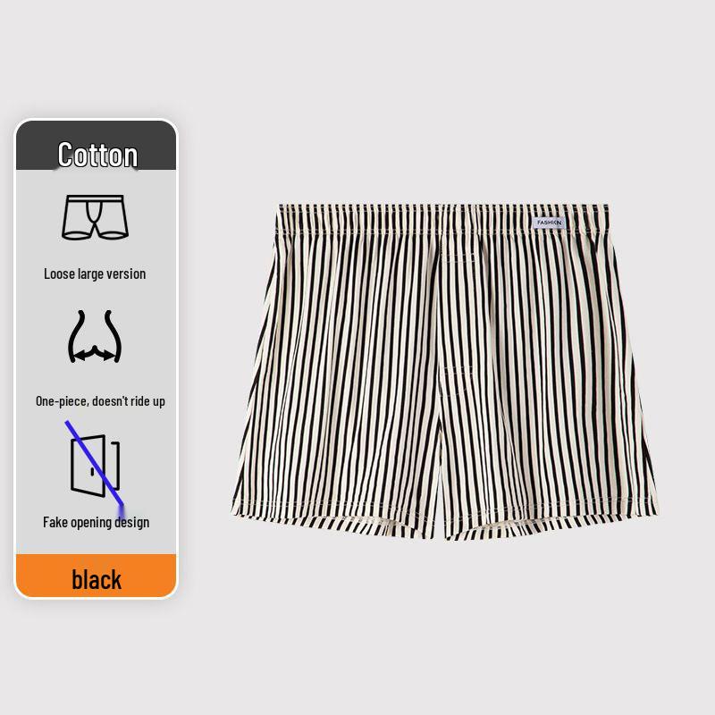 

Мужские дышащие брюки-шаровары: Повседневные боксеры-брифы в горизонтальную полоску для осени и лета XXXL чёрный