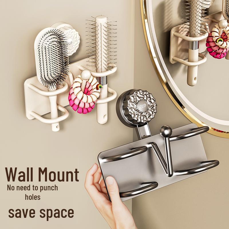Wall-Mounted No-Drill Bathroom Comb Storage Box