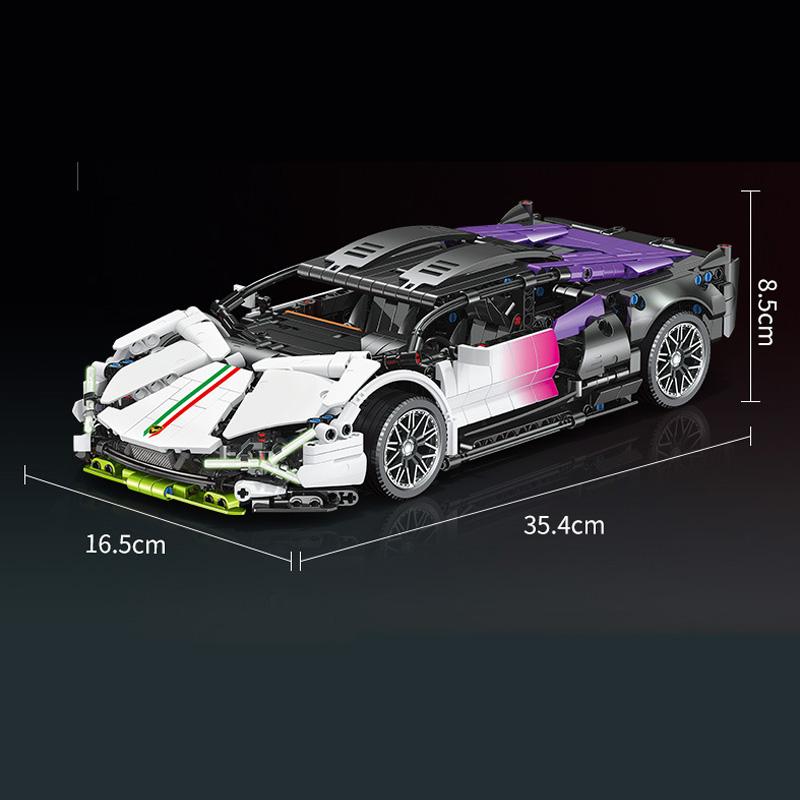 

1:14 Tachnical 1215 шт. Фиолетовые строительные блоки, автомобиль, гоночный автомобиль, кирпичи, игрушки для детей, подарок на День благодарения, рождественские подарки No Box