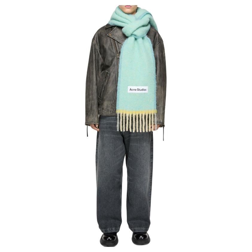 Acne Studios Logo Patch Fringed Edge Scarf Unisex CA0290228