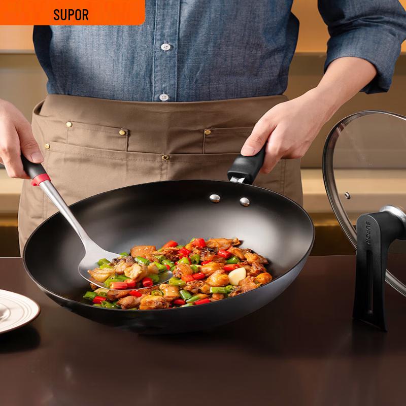 SUPOR 30cm Rust-Resistant Cast Iron Wok