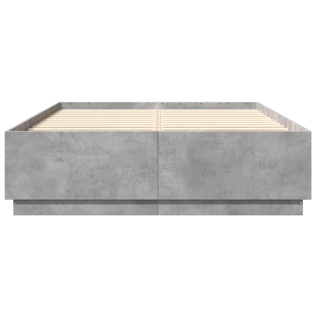 Bed Frame Concrete Gray 150x200 cm Engineered Wood