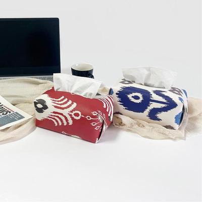 Bohemian Tissue Box Cover PU Leather Rectangular Bohemian Car Tissue Bag Waterproof Tissue Holder Foldable For Home Workplace
