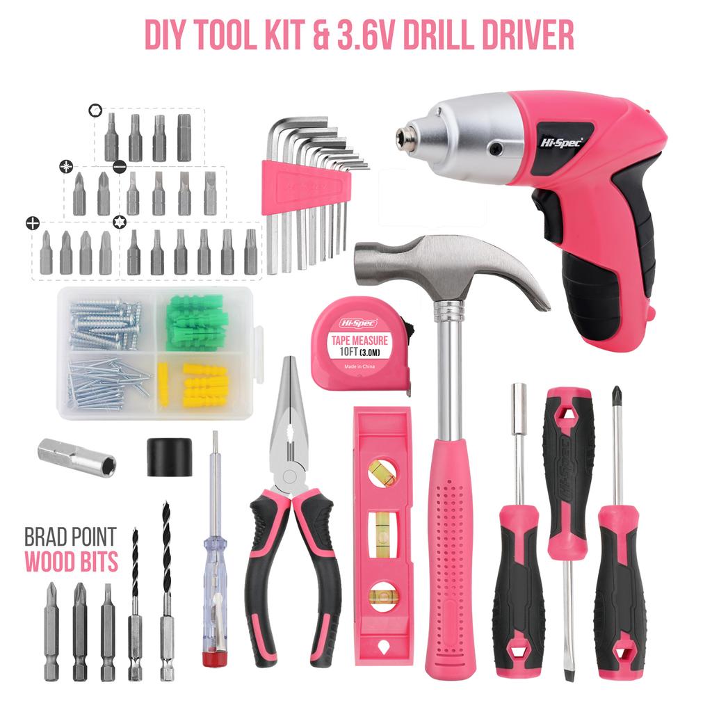 46Pcs 3.6V Lithium Electric Screwdriver Set With Hammer Multifunctional Household Tool Kit