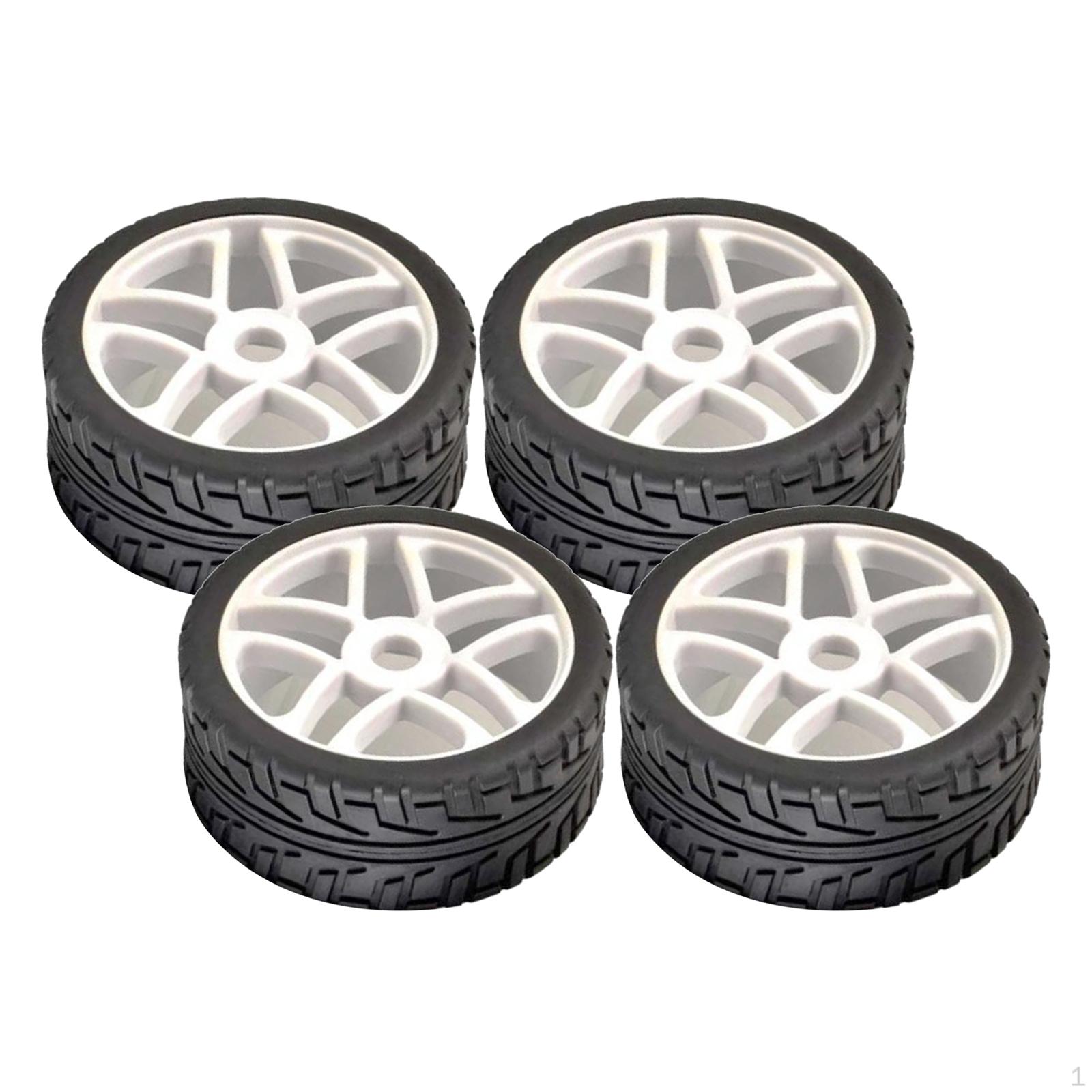 

Набір із 4 гумових шин, сумісний з HSP 1/8 - Дорожній автомобіль, Запчастини чорний