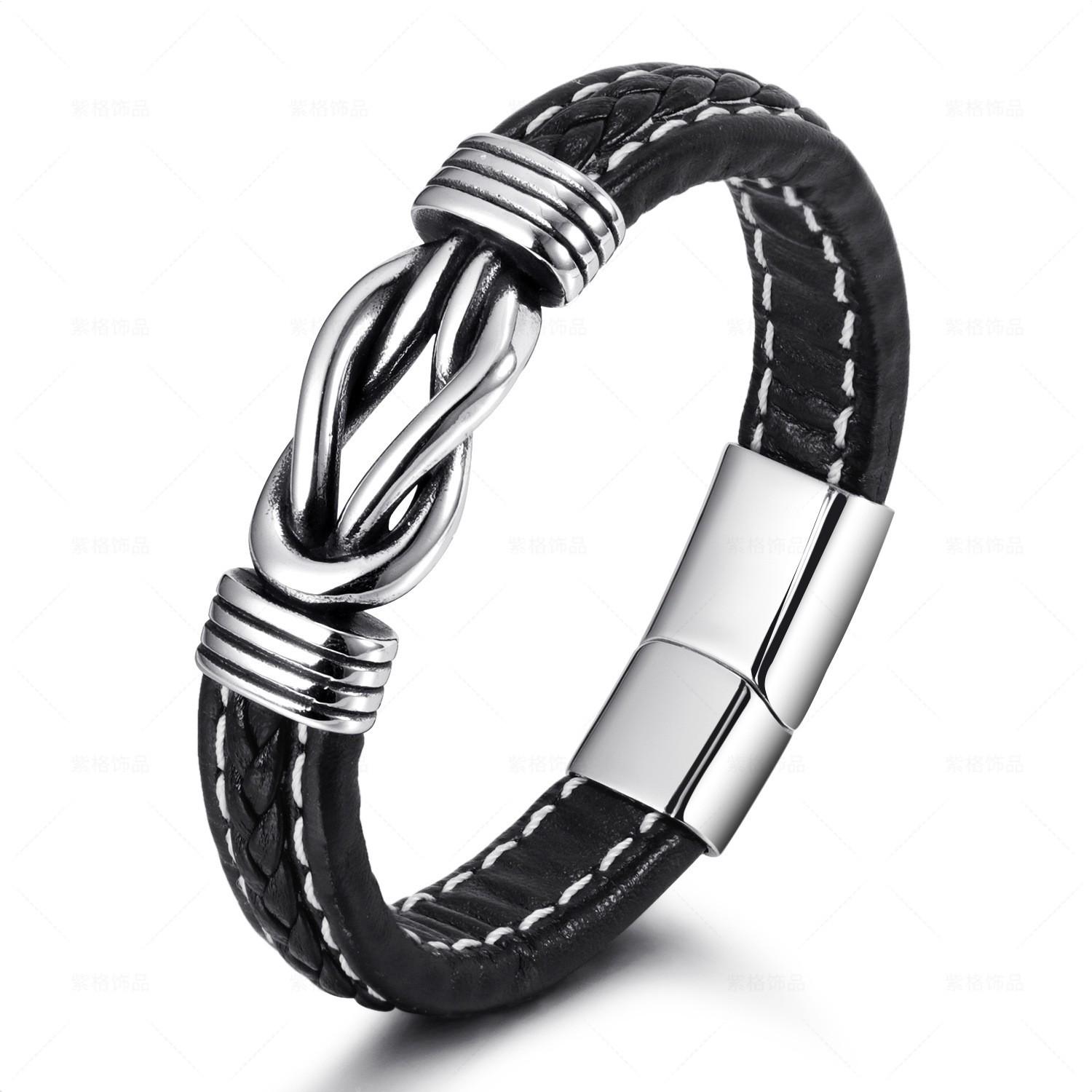 

Men s Handmade Ethnic Woven Titanium Steel Bracelet чёрный