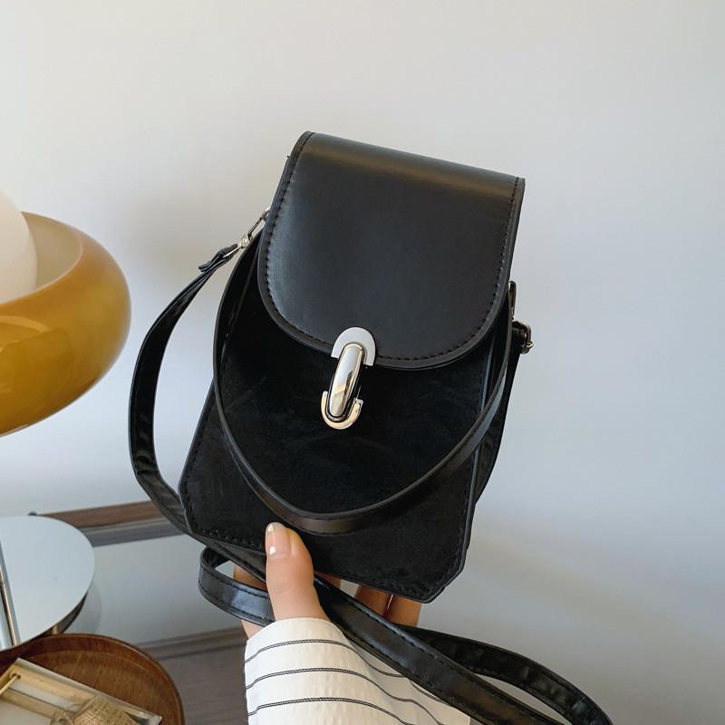Pu Small Crossbody Bag For Women With Lock Closure And Color Block Style For Daily Use