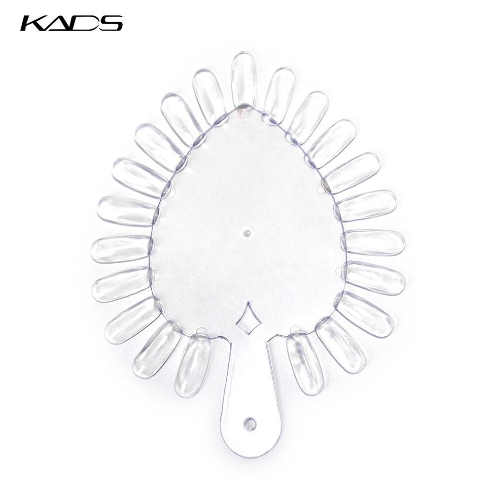 kads 21 PCS False Nail Tips Transparent White Heart-shaped Nail Palette UV Gel Polish  Nail Practice Swatch
