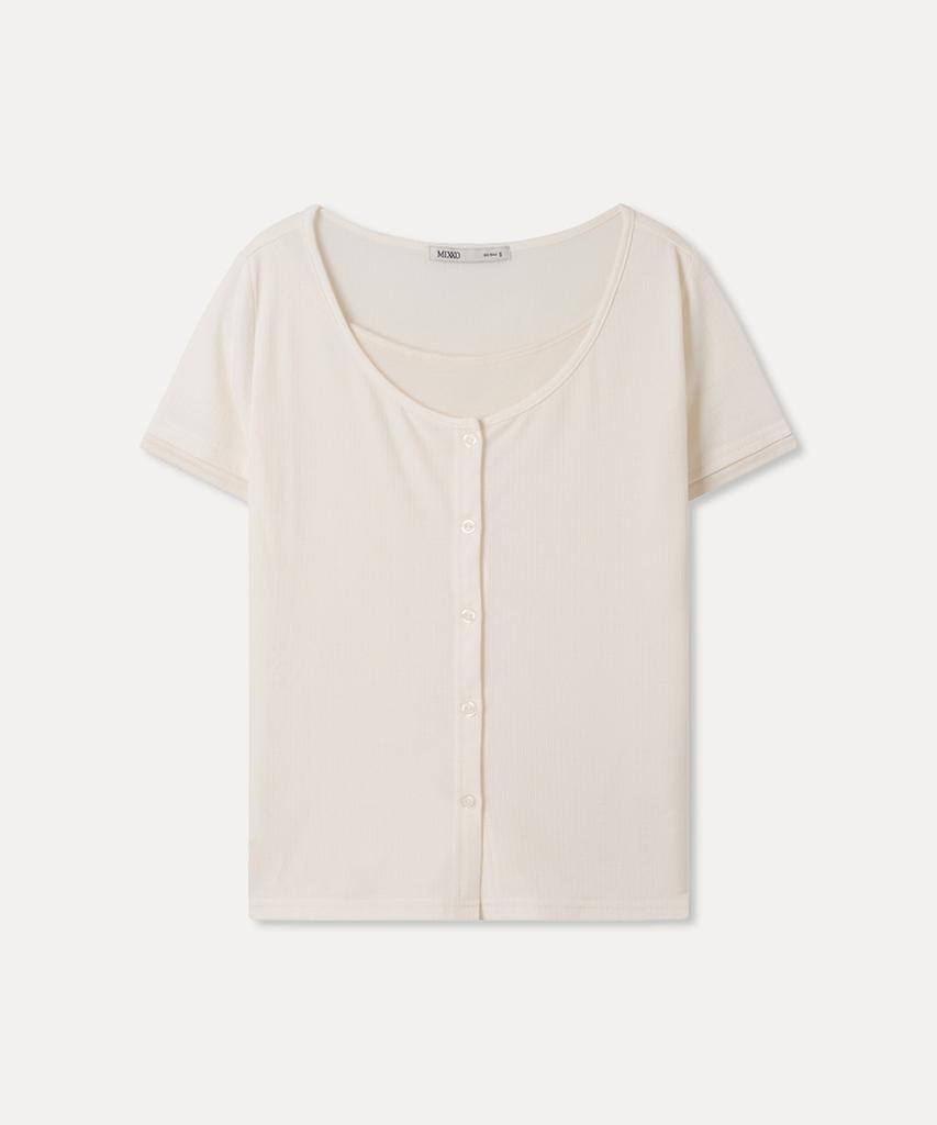 Mixxo Button-Style Layered Long Sleeve T-Shirt_Miwlwg401A Miwhwg57Qa