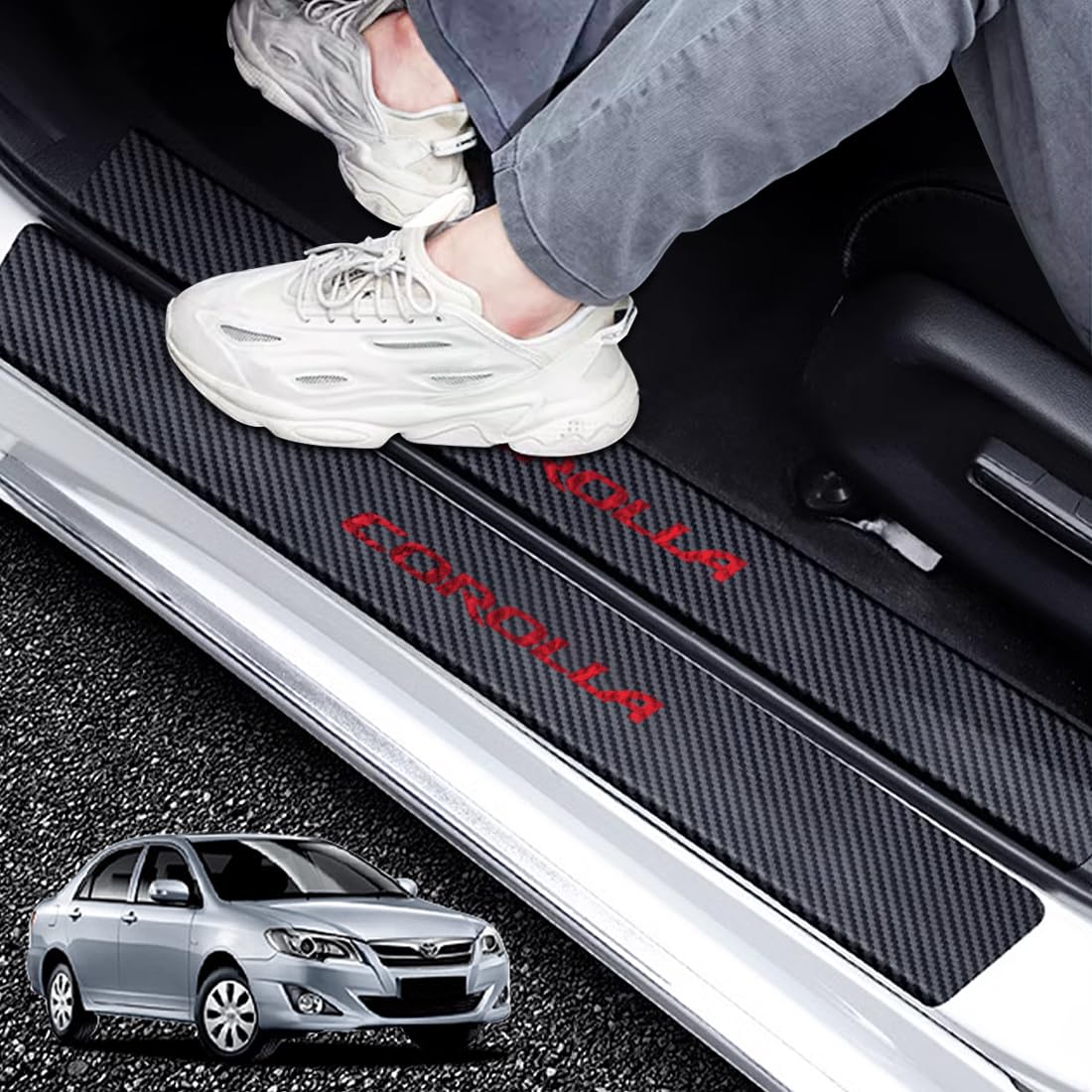 

Maplewoodcar Подножка боковая Corolla Накладка на порог Toyota Corolla Все серии (10 Серия/210 Серия~) Королла Филдер (NZE141G/NZE144G/ZRE142G/ZRE144G~) N