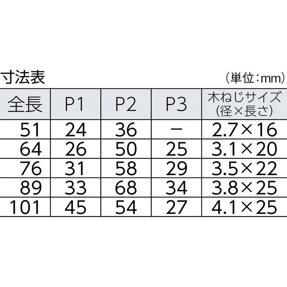 TRUSCO Steel thick silver paint total length 64mm hinge, finish, (10 pieces) 888-64SV