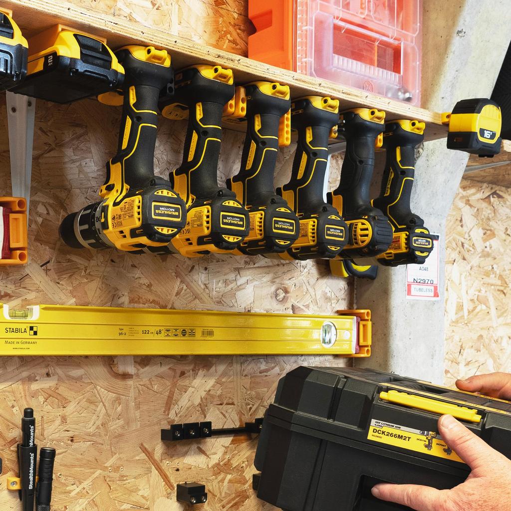 Stealth Mount Tool Mount for DeWalt XR (4-Pack) Yellow TM-DW18-YLW-4