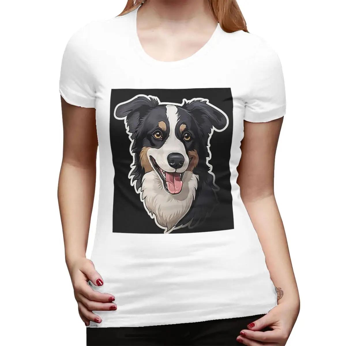 

Border Collie TShirt for Women Crew Neck Streetwear T Shirts Womens Tees Short Summer Clothes Tops S