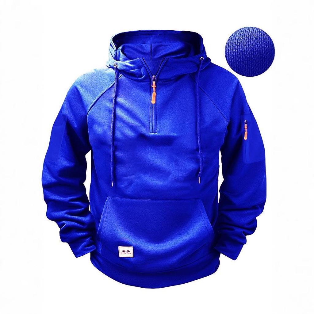 TEMU Men's Winter Multi-Pocket Zipper Hoodie Sweatshirt Jacket