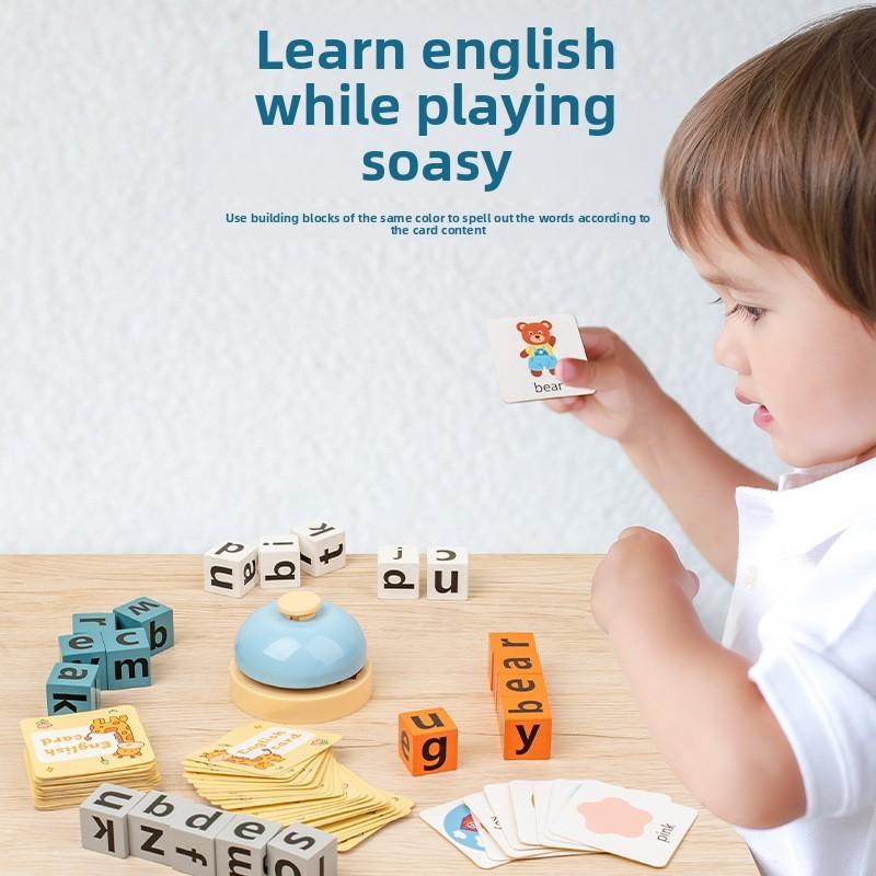 Wooden Kids English Spelling Game With Interactive Word Battles For Learning And Development
